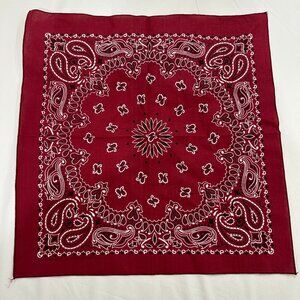 Burgundy Paisley Bandana Square Scarf